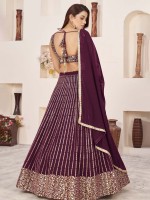 Plum Georgette Lehenga Choli